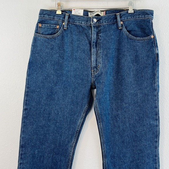 Mens 42x30 Levis 505 Straight Fit Jeans Medium Blue Stonewash NWT - Picture 2 of 9